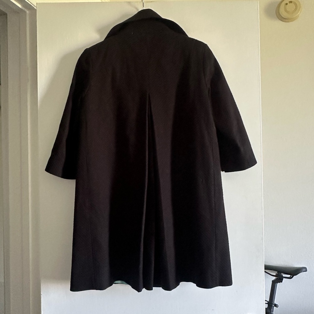 TAHARI Black Cotton Blend Textured 3/4 Sleeve Coat size XS - Picture 4 of 13